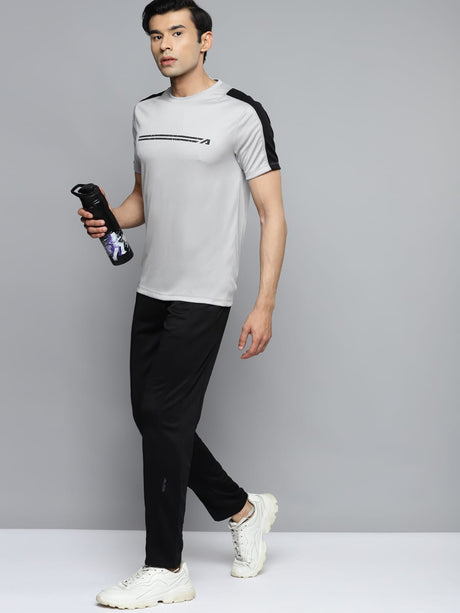 Alcis Men Grey Slim Fit Training or Gym T-shirt | Alcis