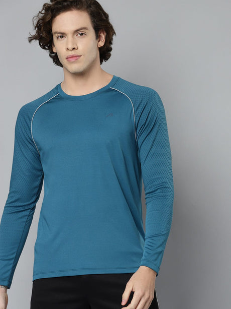 Alcis Men Blue Slim Fit Training or Gym T-shirt | Alcis
