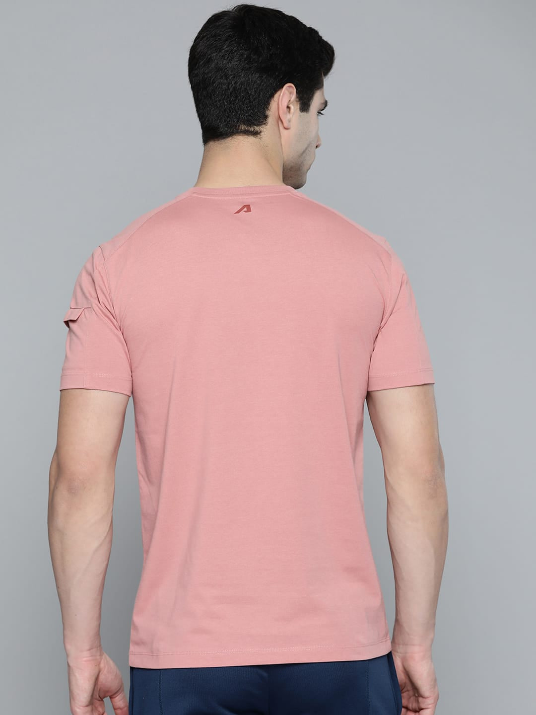 Alcis Men Dusty Pink Maroon Typography Printed T-shirt