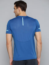 Alcis Men Blue Typography Printed Slim Fit T-shirt
