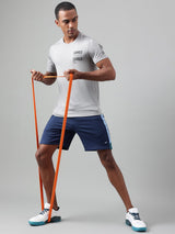 Alcis Men's Printed Grey Anti-Static Drytech+ Slim-Fit Training Tee