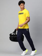 Alcis Men's Typography Printed Anti Static Slim Fit T-shirt