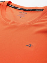 Alcis Men Orange Anti Static Slim Fit T-shirt