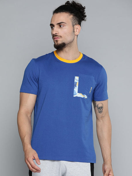 Alcis Men Blue Slim Fit Training or Gym T-shirt | Alcis