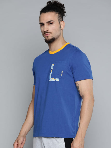 Alcis Men Blue Slim Fit Training or Gym T-shirt | Alcis
