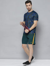 Alcis Men Blue  Yellow Abstract Printed T-shirt