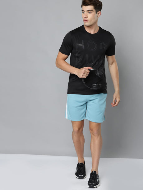 Alcis Men Black Typography Printed Slim Fit Training or Gym T-shirt | Alcis