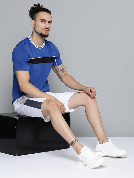 Alcis Men Blue Slim Fit Training or Gym T-shirt | Alcis
