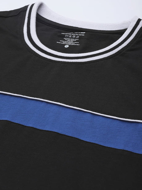 Alcis Men Black Solid Slim Fit Gym T-shirt | Alcis