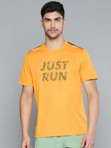 Alcis Men Typography Printed Anti Static Slim Fit Sports T-shirt