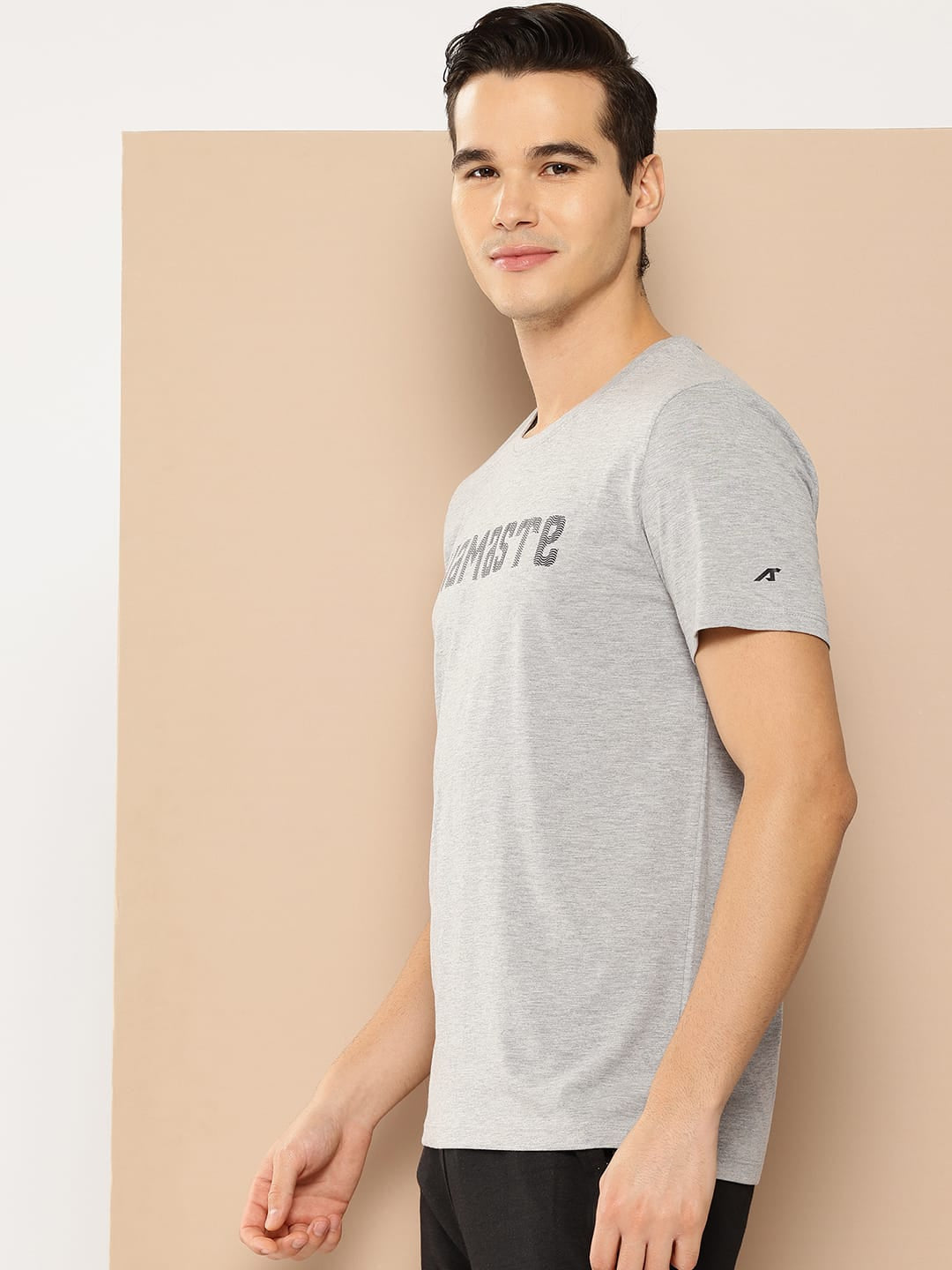 Alcis Men Grey Melange  Yoga T-shirt