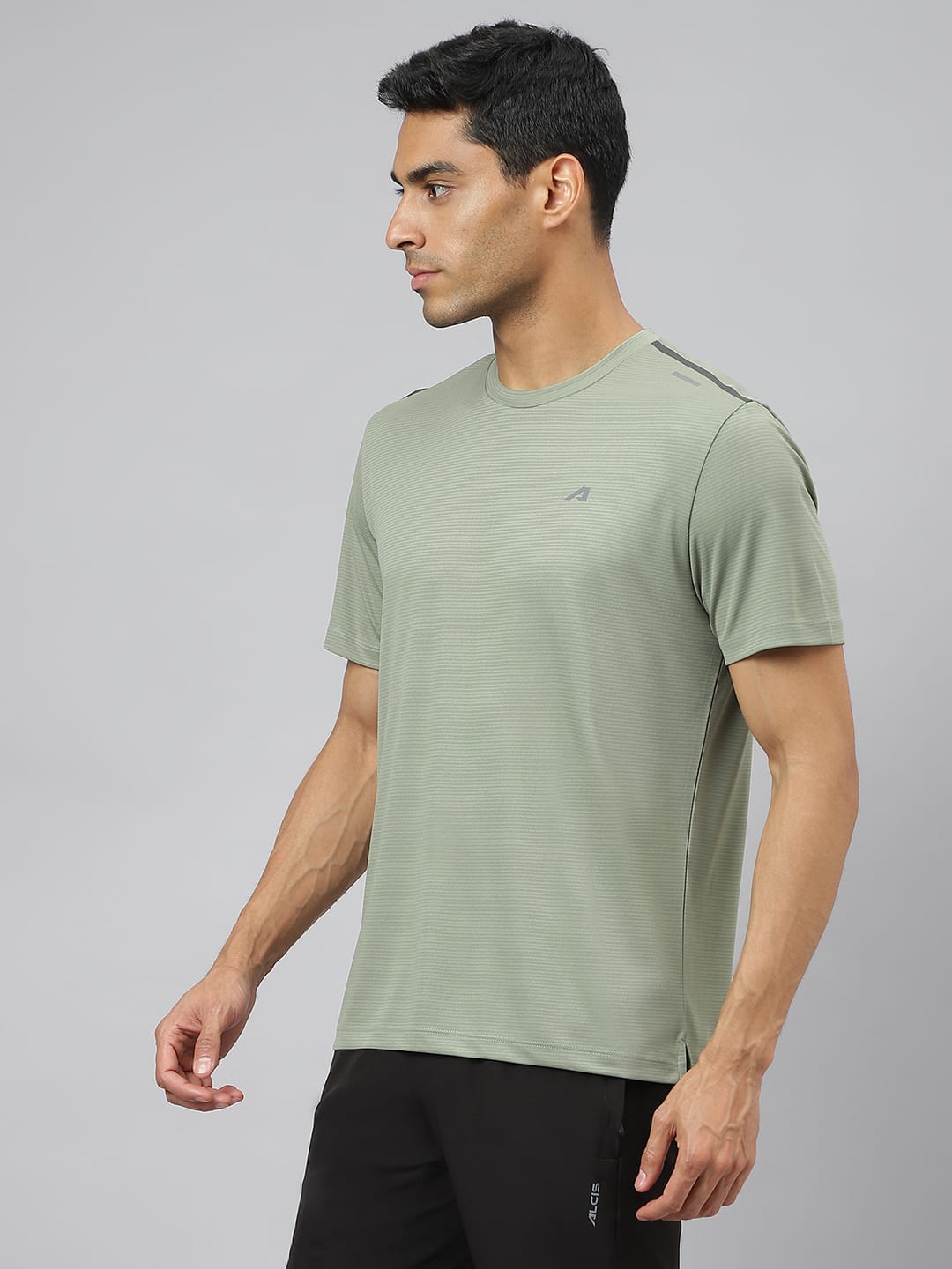 Alcis Men Drytech+ Anti-Static Slim-Fit Round Neck Running T-Shirt
