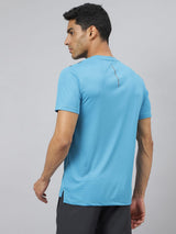 Alcis Men Golden Olive Drytech+ Anti-Static Slim-Fit Round Neck Running T-Shirt