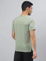 Alcis Men Light Green Drytech+ Anti-Static Slim-Fit Round Neck Running T-Shirt