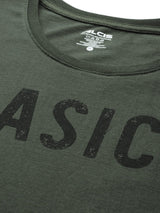 Alcis Men Olive Green Typography Printed Dry Tech Slim Fit T-shirt