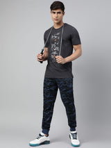 Alcis Men's Asphalt Grey Soft-Touch Regular-Fit Athleisure T-Shirt