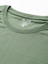 Alcis Men Green Black Typography Printed Dry Tech Slim Fit Sports T-shirt