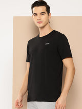 Alcis Men Black Typography Printed Slim Fit T-shirt