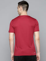Alcis Men's Red Anti-Static Soft-Touch Slim-Fit Sports for All Round Neck Wonder T-Shirt