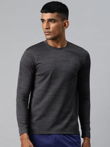 Alcis Men  Grey Typography Printed Dry Tech Slim Fit Sports T-shirt