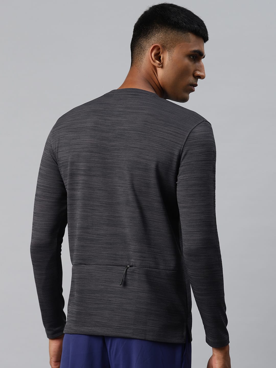 Alcis Men  Grey Typography Printed Dry Tech Slim Fit Sports T-shirt