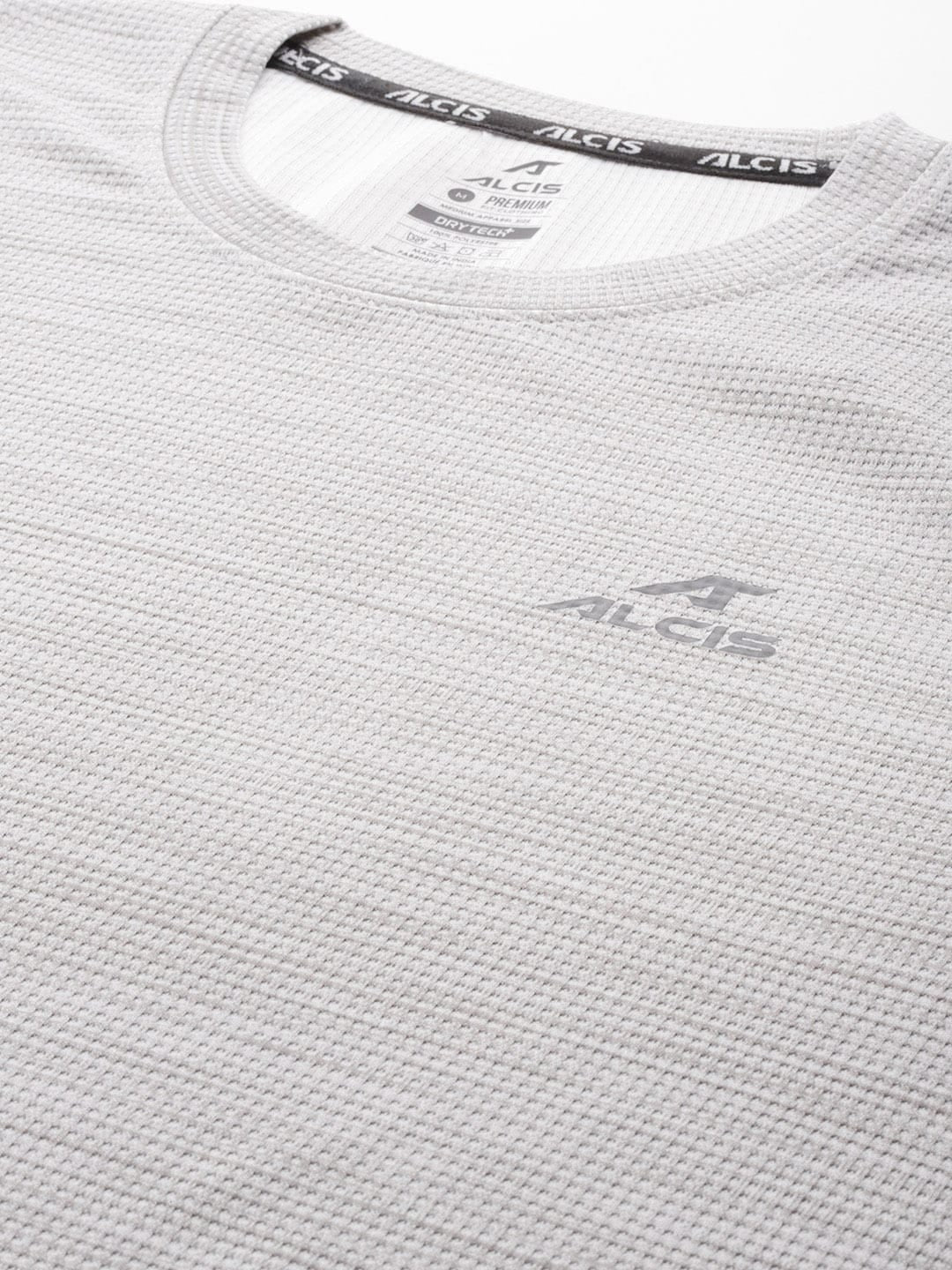 Alcis Men Typography Printed Dry Tech Slim Fit Sports T-shirt