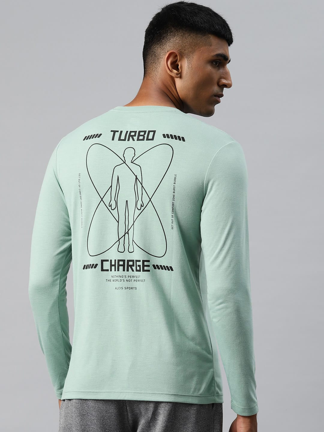 Alcis Men's Typography Printed Sports T-shirt