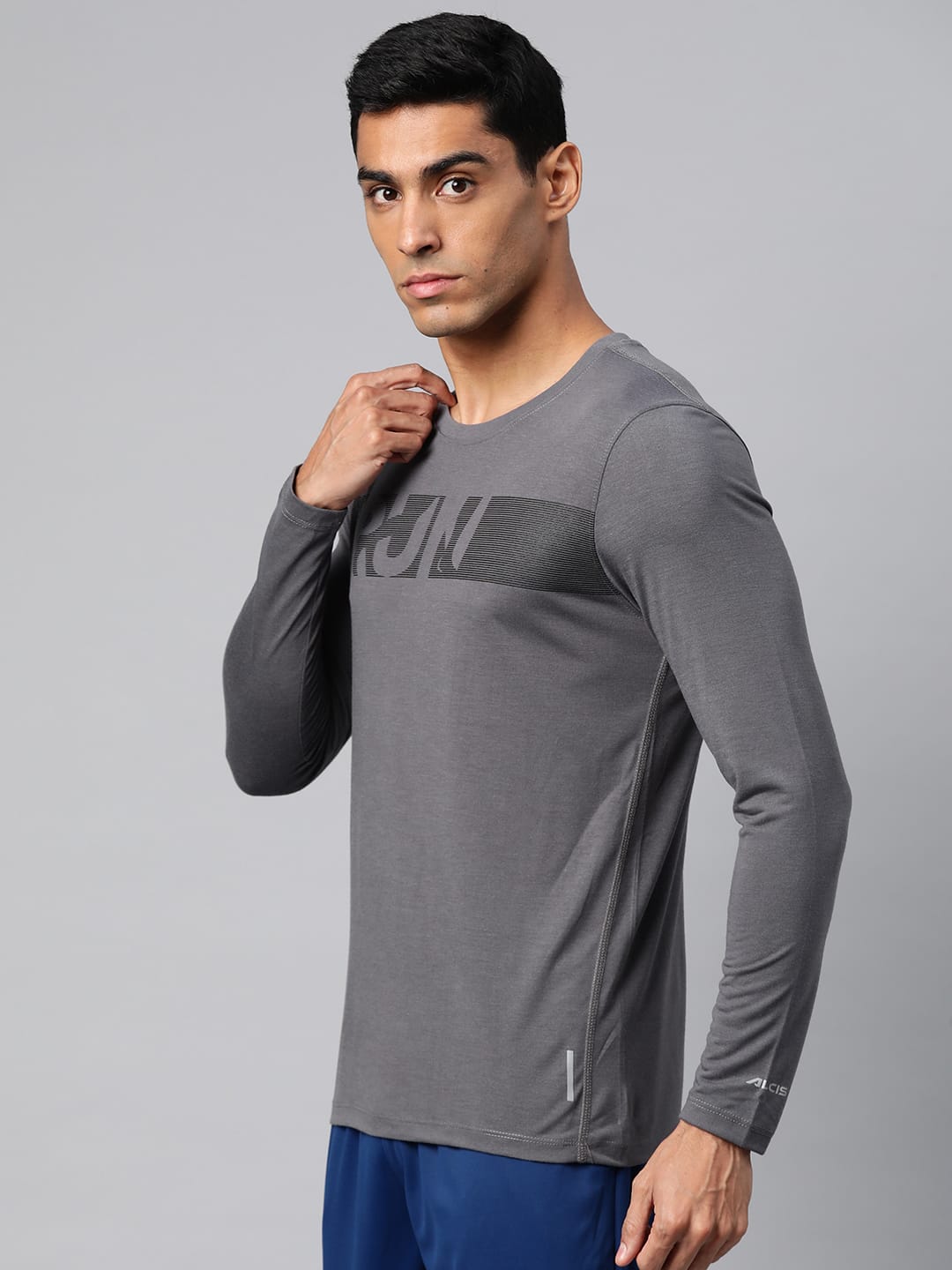 Alcis Men Typography Printed Full Sleeves Running T-shirt