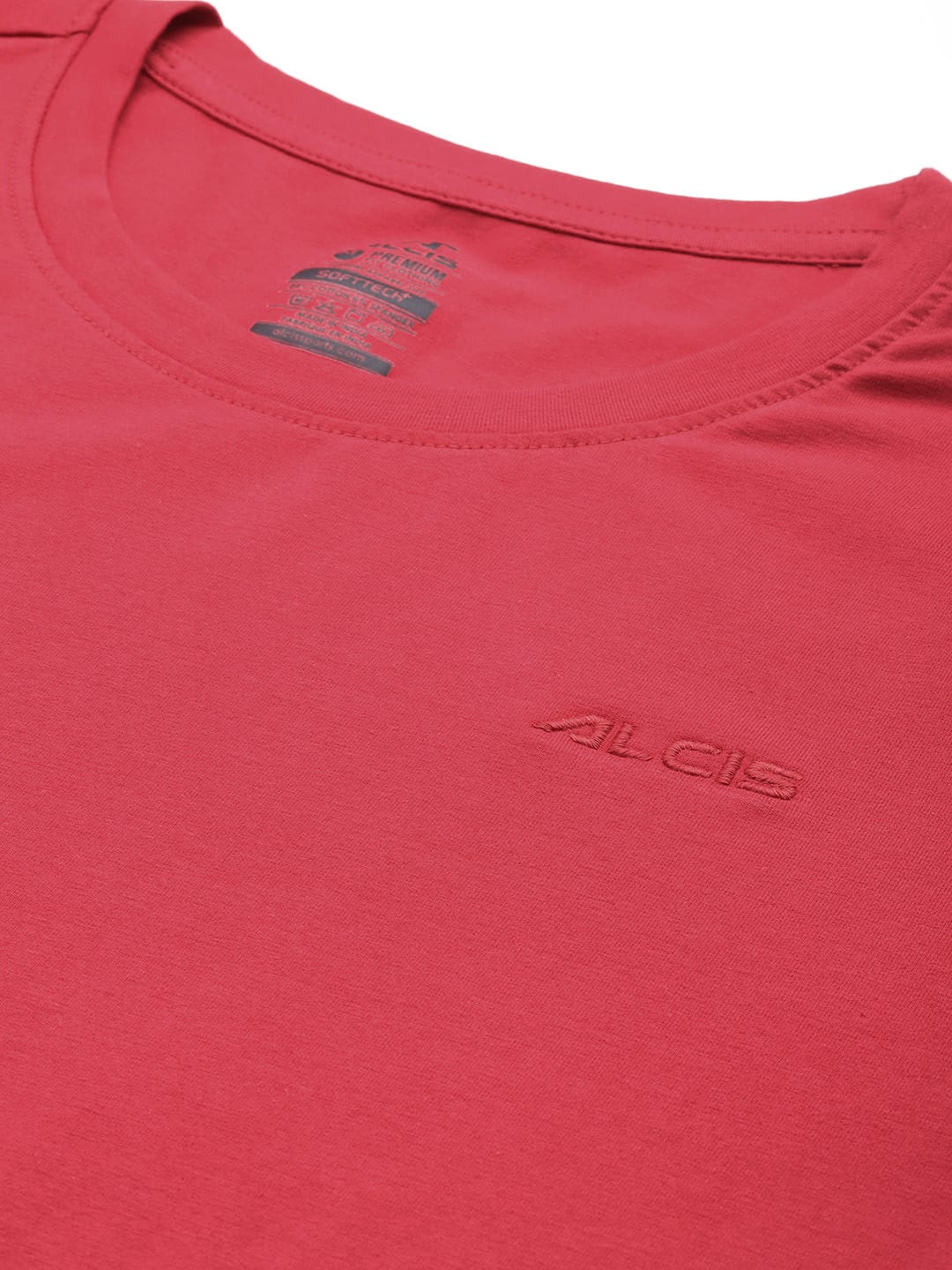 Alcis Men Red  Solid Stretchex Slim Fit T-shirt