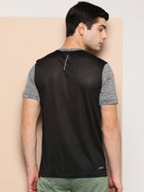 Alcis Men Grey Colourblocked Slim Fit T-shirt