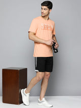 Alcis Men Typography Anti Static Slim Fit Sports T-shirt