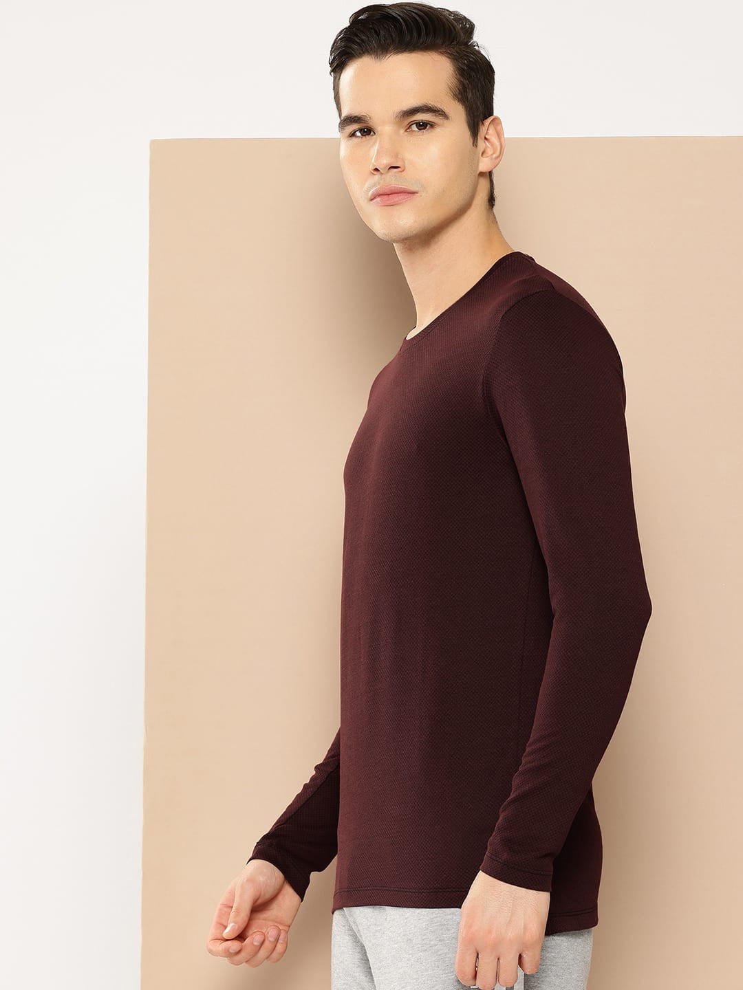 Alcis Men Maroon Inner Peace Men Yoga Tee