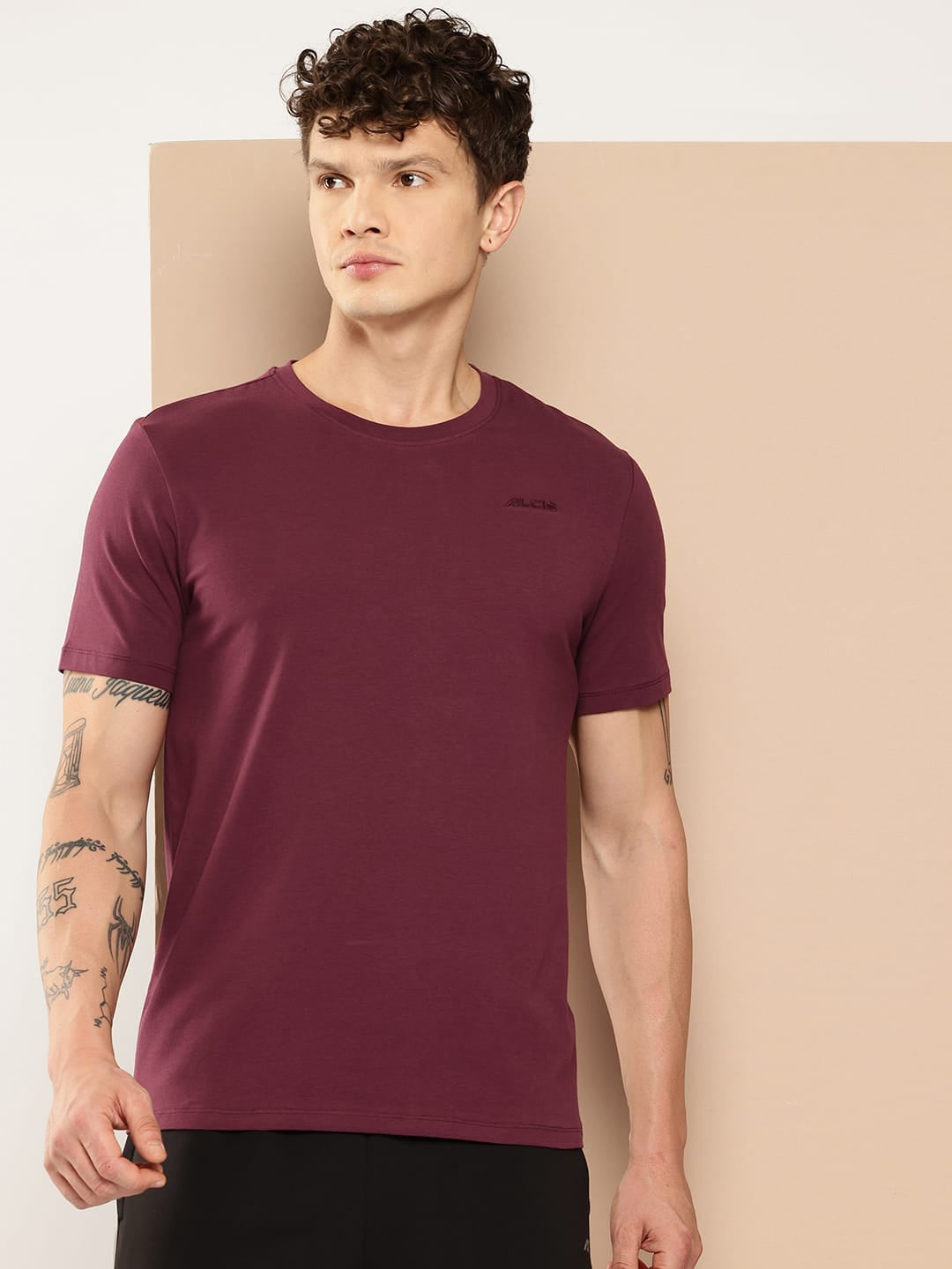 Cotton Flex Tee Dusty Wine