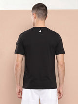 Alcis Men Black Chest Printed Tee Pack of 2