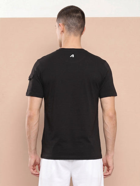 Alcis Men Black Chest Printed Tee Pack of 2