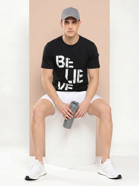 Alcis Men Black Chest Printed Tee Pack of 2