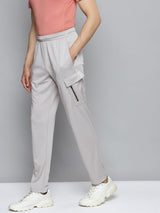 Alcis Men Grey Solid Slim Fit Mid-Rise Regular Track Pants