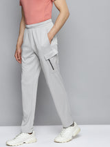 Alcis Men Grey Solid Slim Fit Mid-Rise Regular Track Pants