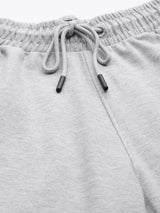 Alcis Men Grey Melange Typography Printed Track Pants