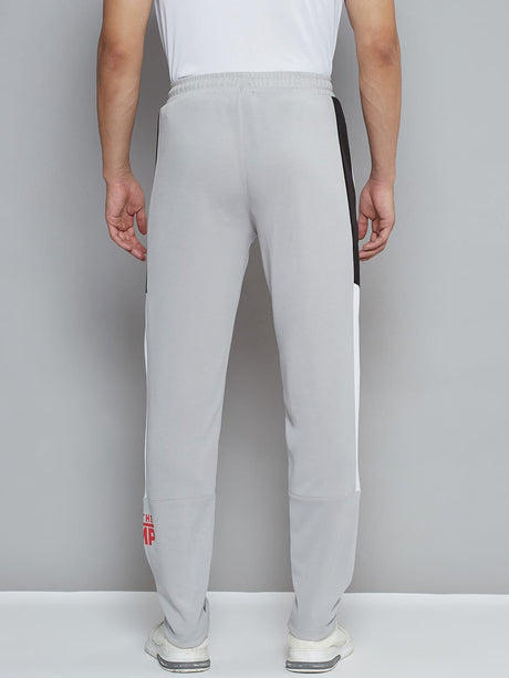 Alcis Men Grey Typography Print Slim Fit Running Track Pants | Alcis