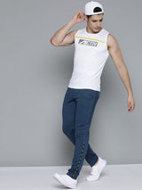 Alcis Men Navy Blue Slim Fit Solid Training Track Pants