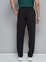 Alcis Men Black Typography Print Slim Fit Running Track Pants