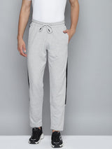 Alcis Men Grey Melange Solid Track Pants with Side Stripe Detail