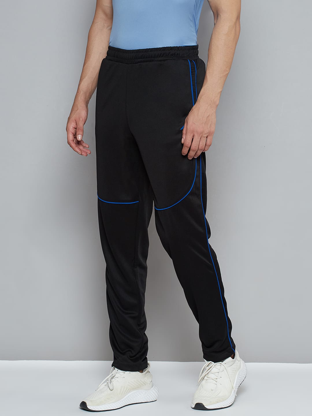 Alcis Men Navy Black Solid Slim Fit Running Track Pants