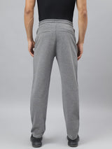 Alcis Men Medium Grey Melange Anti-Static Slim-Fit Training Track Pants
