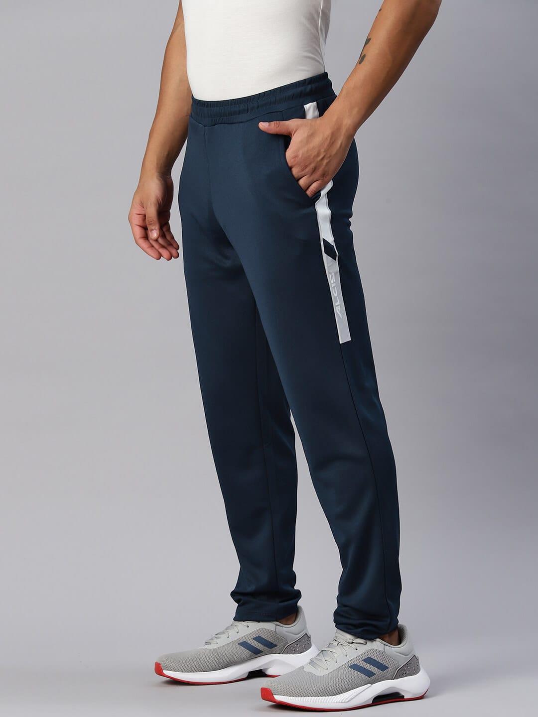 Alcis Men Striped Drytech+ Slim Fit Running Track Pants