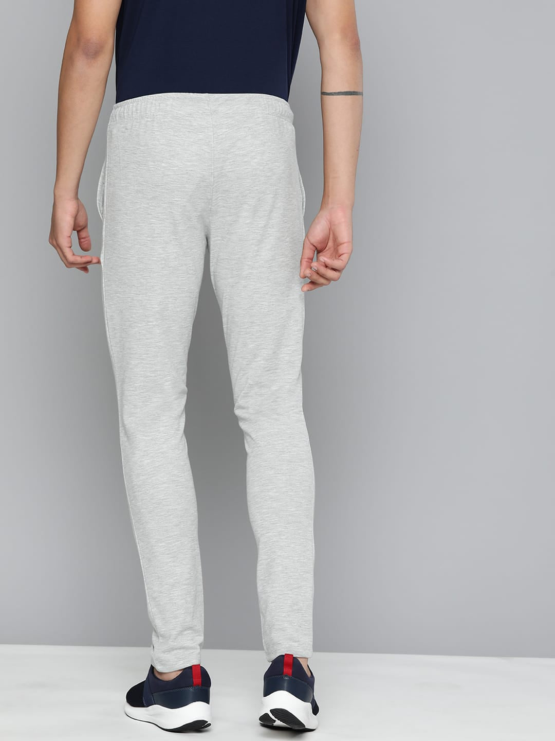Alcis Men Grey Printed Drytech+ Slim-Fit Track Pants