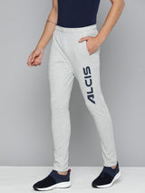 Alcis Men Grey Printed Drytech+ Slim-Fit Track Pants