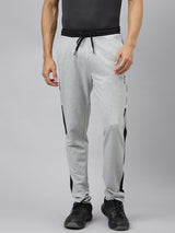 Alcis Men Graphic-Print Light Grey Melange Soft-Touch Track Pants