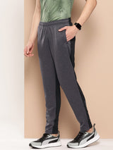 Alcis Men  Grey Colourblocked Slim Fit Running Track Pants